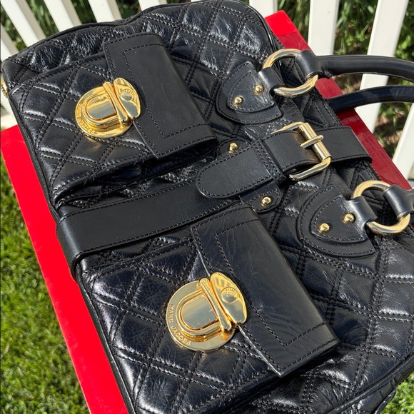 Marc Jacobs Made in Italy Quilted Black Leather Satchel - Picture 3 of 10